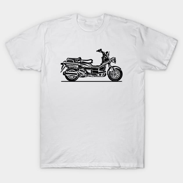 Big Ruckus Motorcycle Sketch Art T-Shirt by DemangDesign